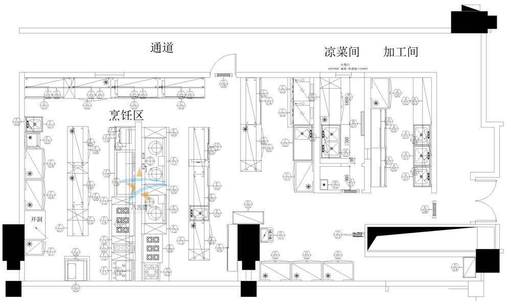深圳帝先生高級會(huì)所廚房工程設(shè)計(jì)圖
